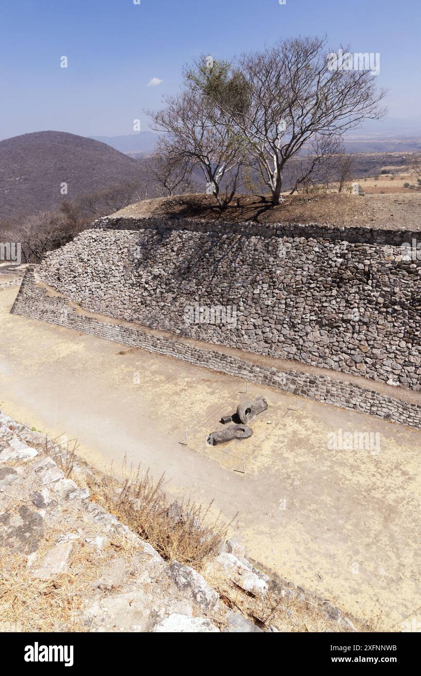 Maya-Kultur; Maya-Ballplatz, auf dem das maya-Ballspiel gespielt wurde; Maya-Ruinen, 600–900 n. Chr. mesoamerica, Xochicalco, Morelos, Mexiko, Stockfoto