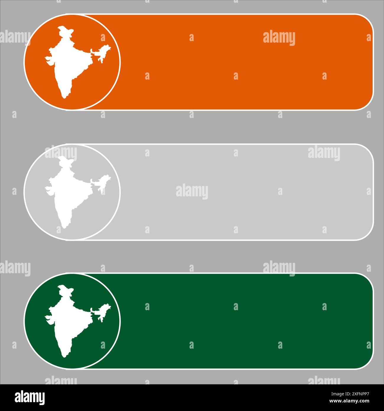 Karte Indien, Farbe der offiziellen Indischen Flagge, Land Indischer atlas Region, Flagge vom 26. Januar, Flagge vom 15. august, patriotischer Slogan Indiens, Tiranga Stock Vektor