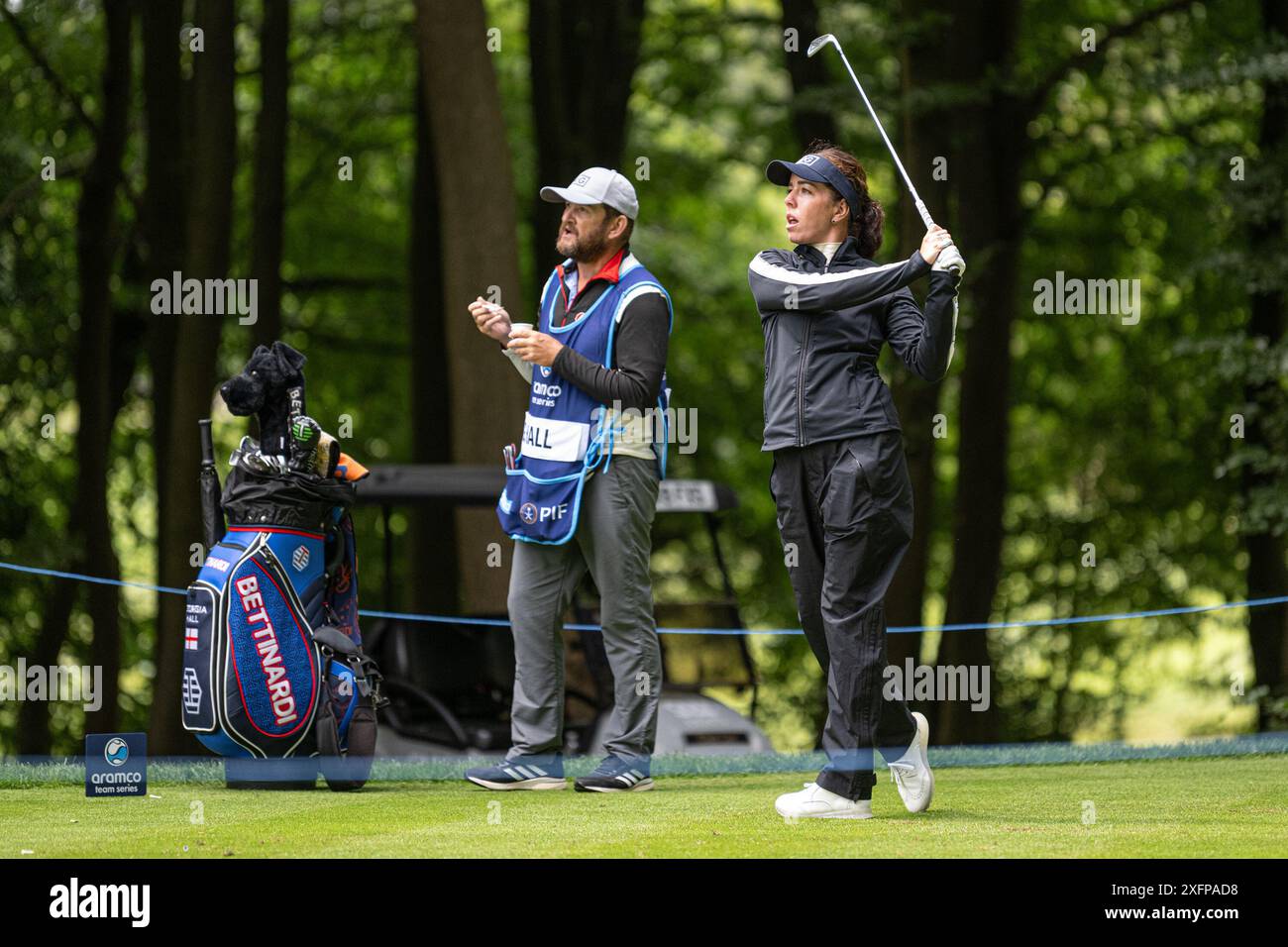 St Albans, Großbritannien. Juli 2024. Georgia Hall nahm am Dienstag, den 2. Juli 2024, am pro-AM-Turnier beim Aramco Team Series Golf Tournament im Centurian Club in St. Albans, Großbritannien Teil. Foto von Phil Hutchinson. Nur redaktionelle Verwendung, Lizenz für kommerzielle Nutzung erforderlich. Keine Verwendung bei Wetten, Spielen oder Publikationen eines einzelnen Clubs/einer Liga/eines Spielers. Quelle: UK Sports Pics Ltd/Alamy Live News Stockfoto