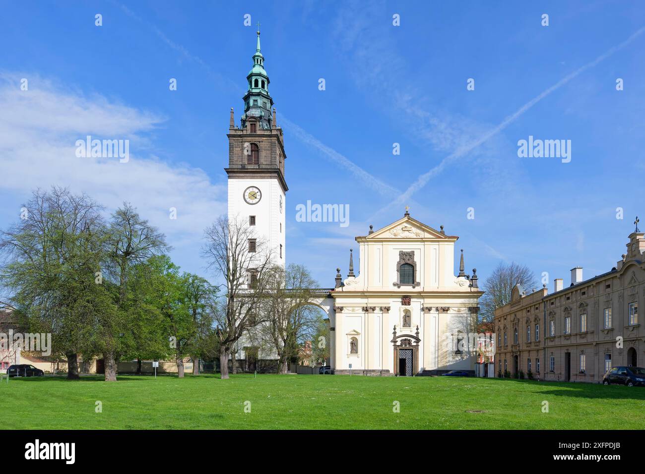 Stephansdom mit freistehendem Glockenturm, Litomerice, Böhmen, Inneres, Tschechische Republik Stockfoto