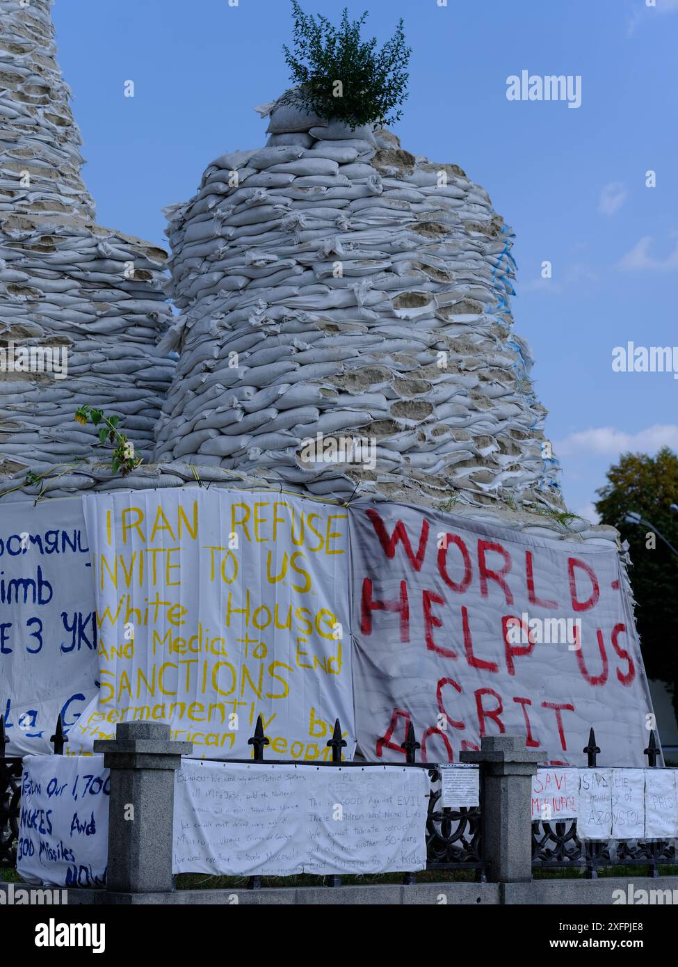 Manifestation um Hilfe in Kiew, Ukraine. Stockfoto
