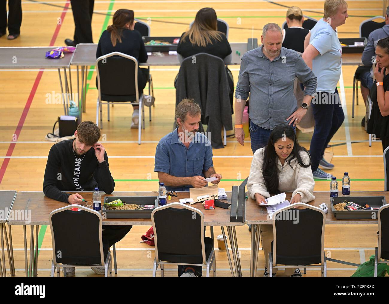 Basildon Essex, Großbritannien. Juli 2024. Die Wahl für Basildon und Billericay im Basildon Sporting Village Essex Credit: MARTIN DALTON/Alamy Live News Stockfoto