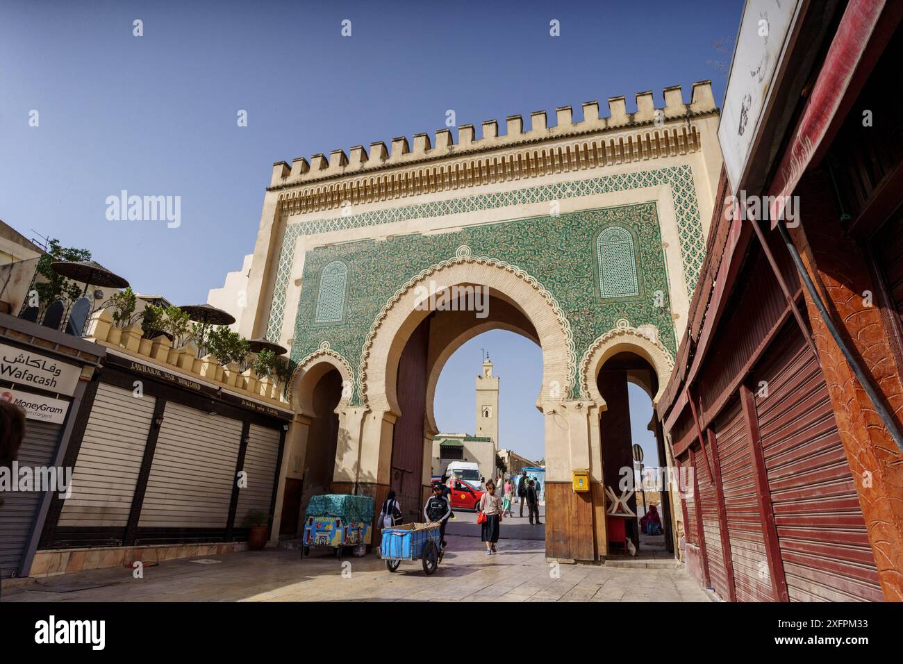 Bab Bou Jeloud Gate, 1913, Medina Fez el-Bali, Fez, marokko Stockfoto