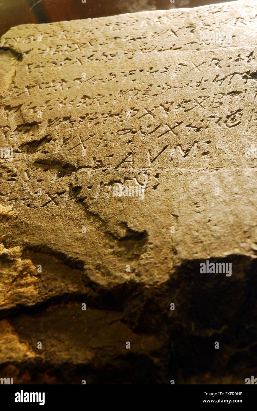 Die umstrittene Kensington Rune, die angeblich die nordischen Entdeckungen bis tief in Nordamerika dokumentieren soll Stockfoto
