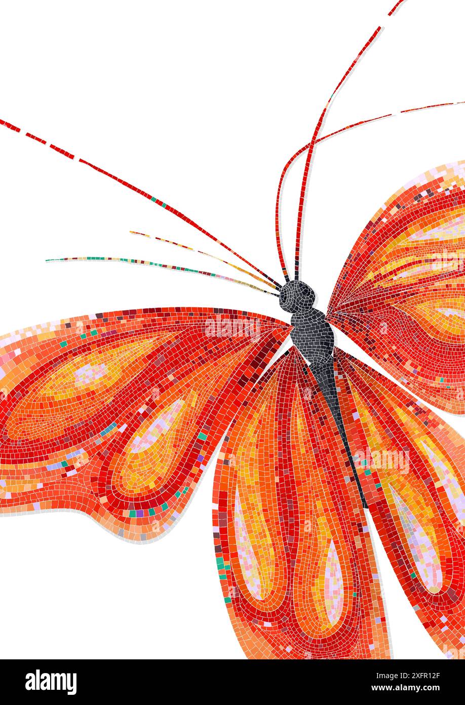 Schmetterling Mosaikfliesen, Vektor-Illustration Stockfoto