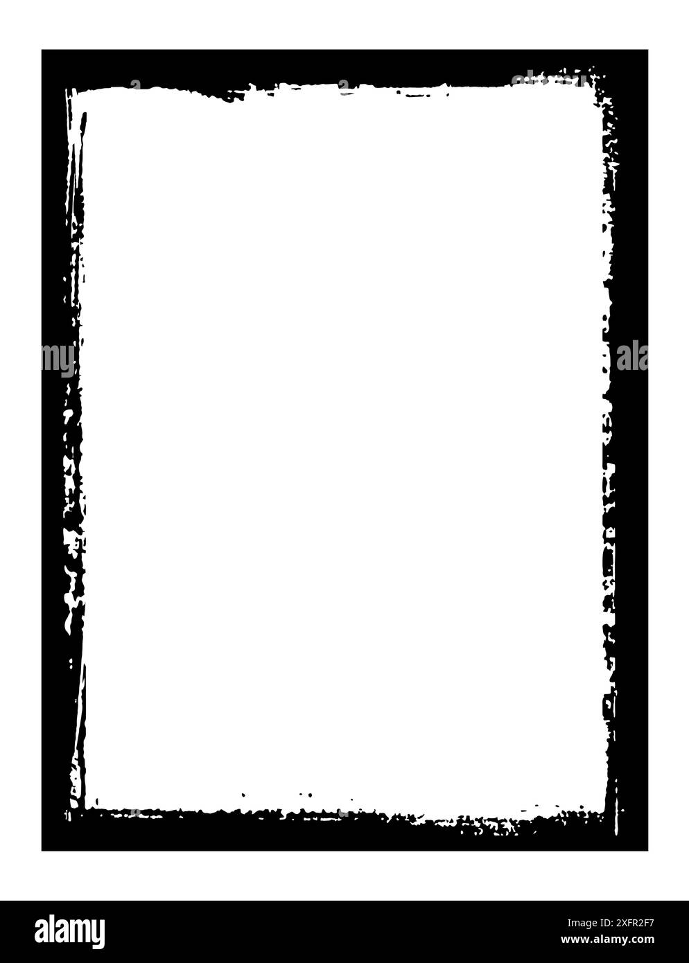 Vektor-Monochrom-Illustration eines unregelmäßigen Rahmens mit fehlenden Kanten. Stock Vektor