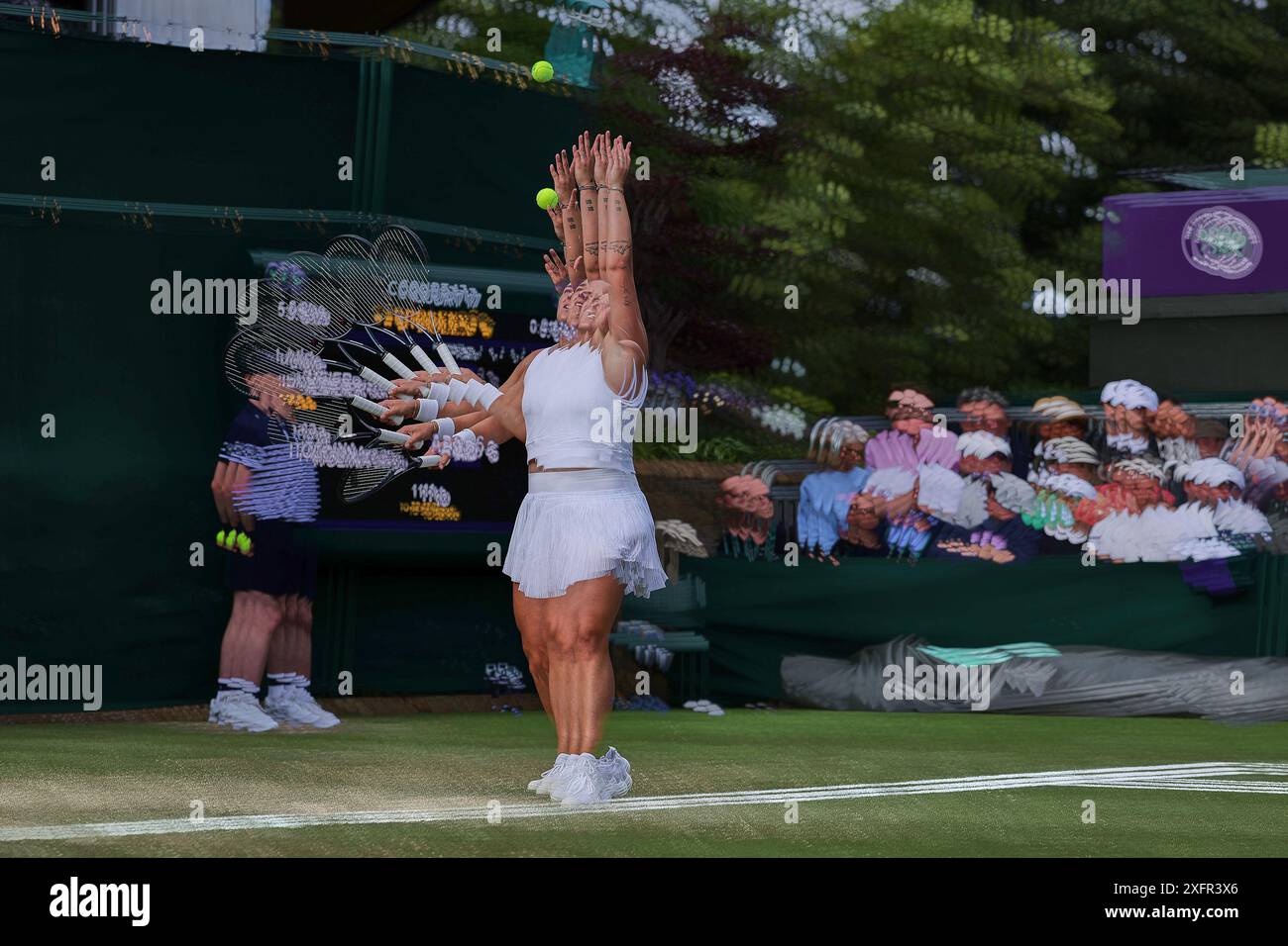 London, London, Großbritannien. Juli 2024. Jule Niemeier (GER) Multi Exposure während der Meisterschaft Wimbledon (Credit Image: © Mathias Schulz/ZUMA Press Wire) NUR REDAKTIONELLE VERWENDUNG! Nicht für kommerzielle ZWECKE! Stockfoto