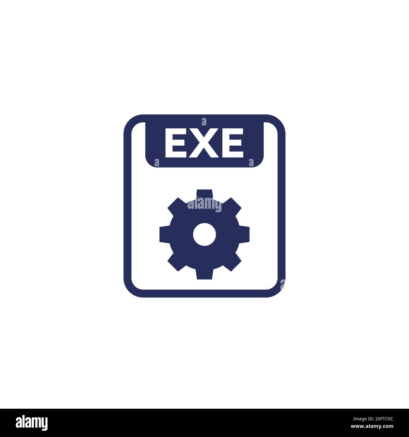 Symbol für EXE-Datei auf weiß Stock Vektor