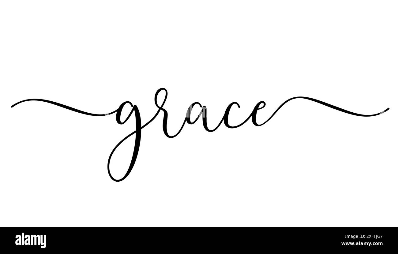 Grace, religiöse Pinselkalligraphie. Titus 2 11, christliches Typografie Vektor-Design für T-Shirt oder Souvenirs Stock Vektor