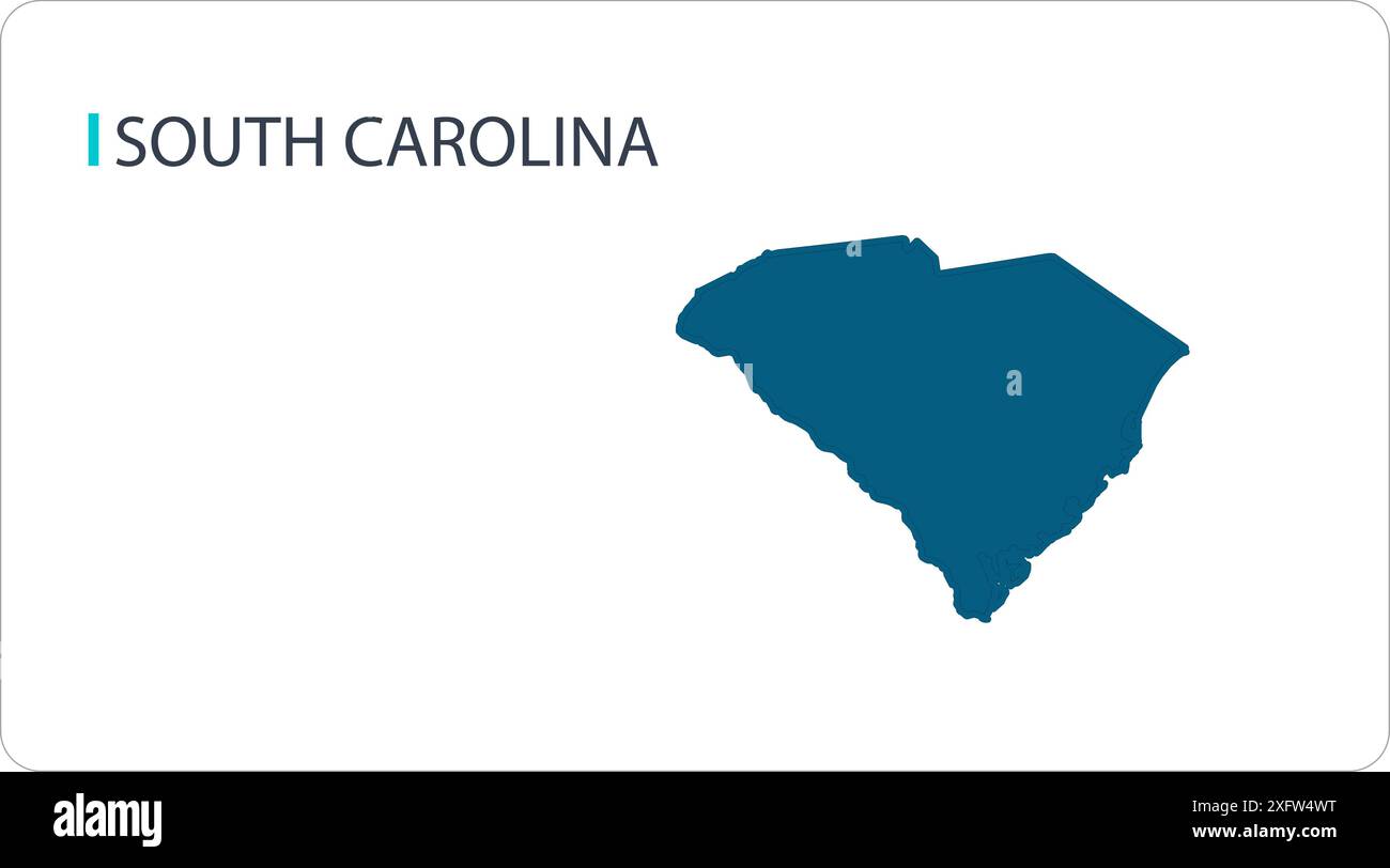 Map of SOUTH CAROLINA1, Nordamerika, isolierte Karte, mit status und Städten, mit Namen, Weltkarte, Vektor, UPS, Regierung, Politik Stock Vektor