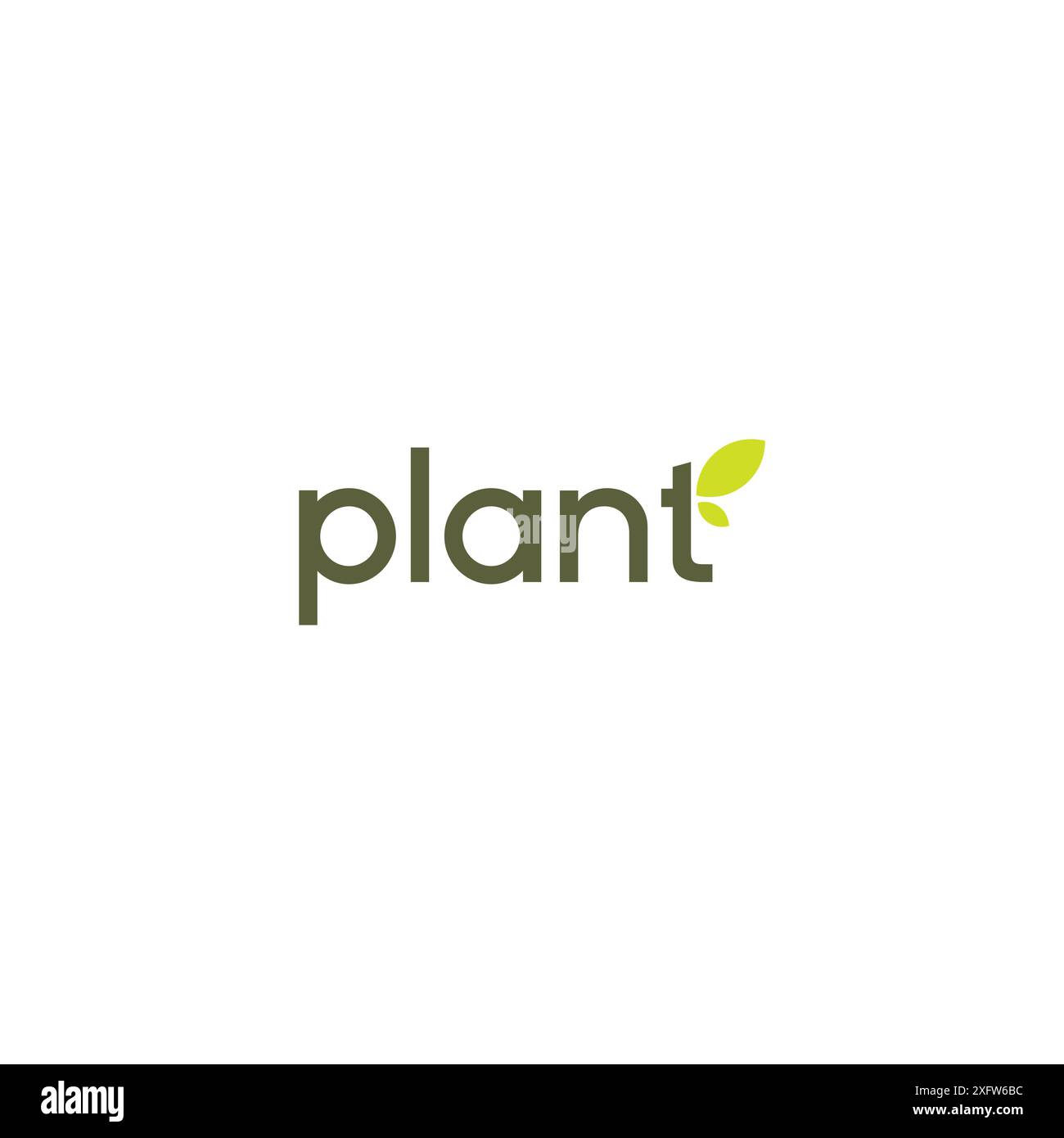 Logodesign für Werksbuchstaben. Pflanzenblatt-Logo-Vektor Stock Vektor