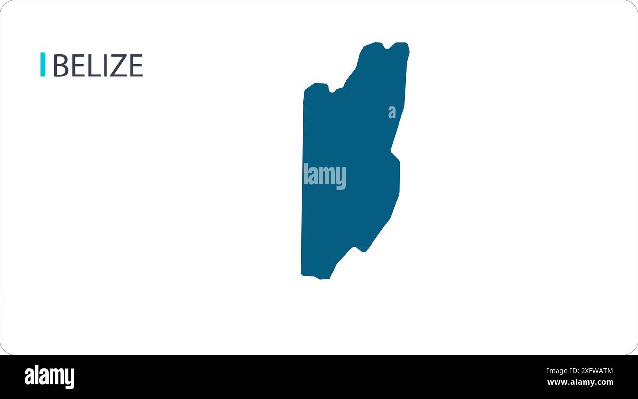 Map of BELIZE, Karte Südamerika, Region Südamerikas, mit Namen, Weltkarte, Stock Vektor
