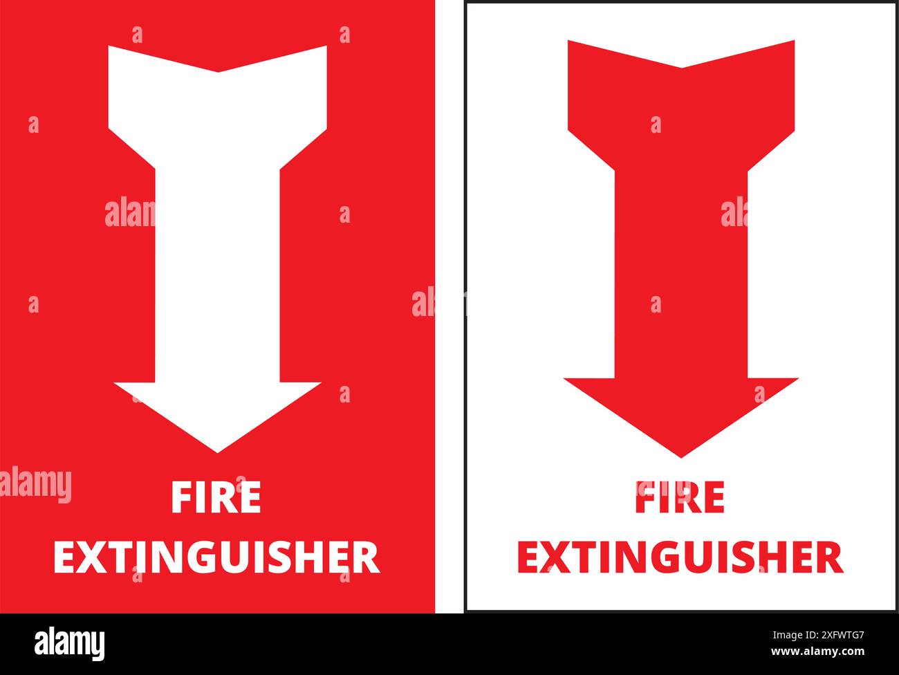 Feuerlöscher-Banner auf weißem Hintergrund Stock Vektor