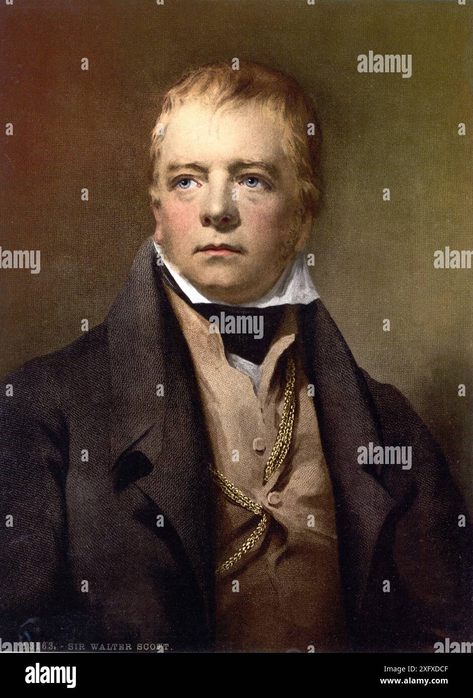 Sir Walter Scott, 1. Baronet FRSE (15. August 1771 bis 21. September 1832) war ein schottischer Dichter, Schriftsteller, Verleger und Literaturkritiker / Portrait of Sir Walter Scott , Historisch, digital restaurierte Reproduktion von einer Vorlage aus dem 19. Jahrhundert, Datum nicht angegeben Stockfoto