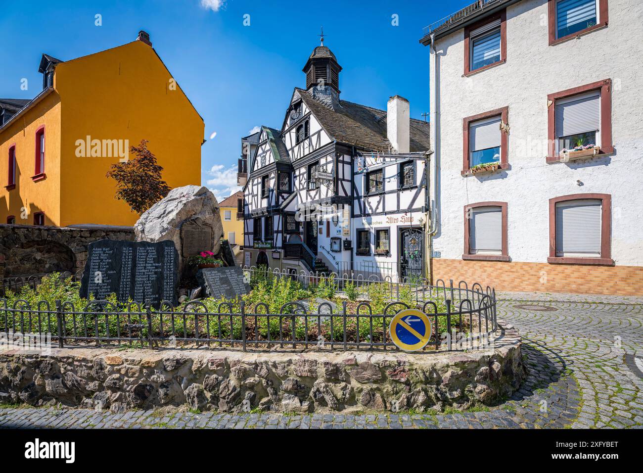 Malerisches Resort und Rotweindorf Assmannshausen, Hessen, Deutschland Stockfoto