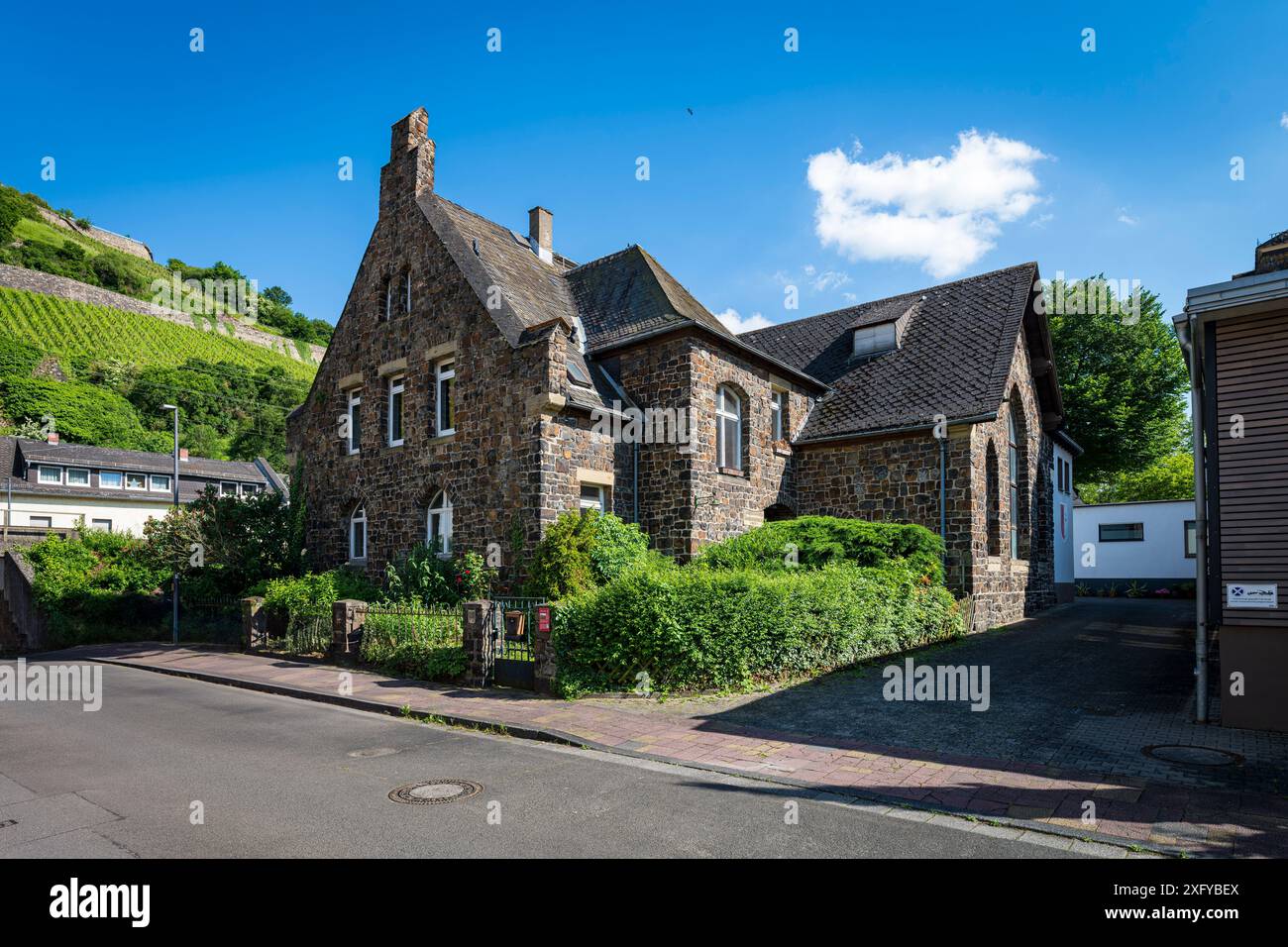 Malerisches Resort und Rotweindorf Assmannshausen, Hessen, Deutschland Stockfoto