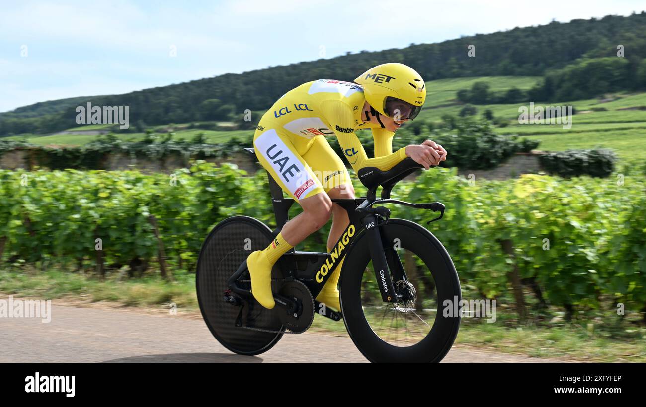 Tadej Pogacar Slowenien VAE Emirat Tour de France TME Trial Sieger Stockfoto