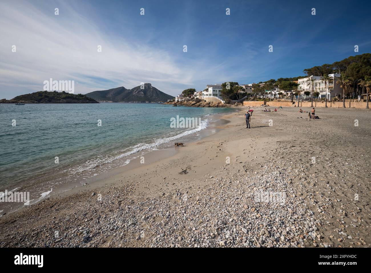 Strand in Sant Elm, Region Serra de Tramuntana, Mallorca, Balearen, Spanien, Europa Stockfoto