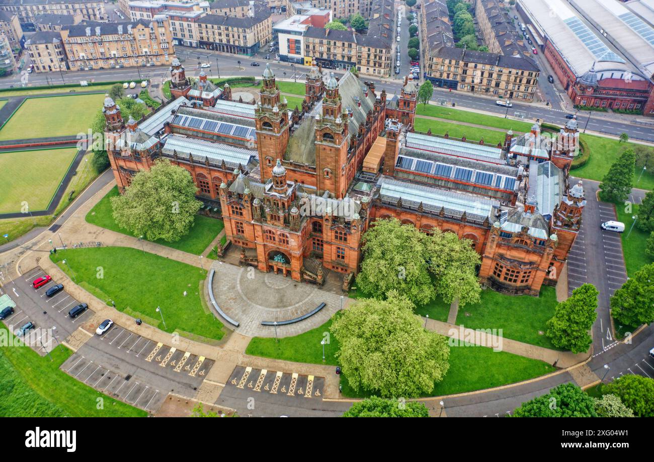 Kelvingrove Museum in Glasgow von oben gesehen Stockfoto