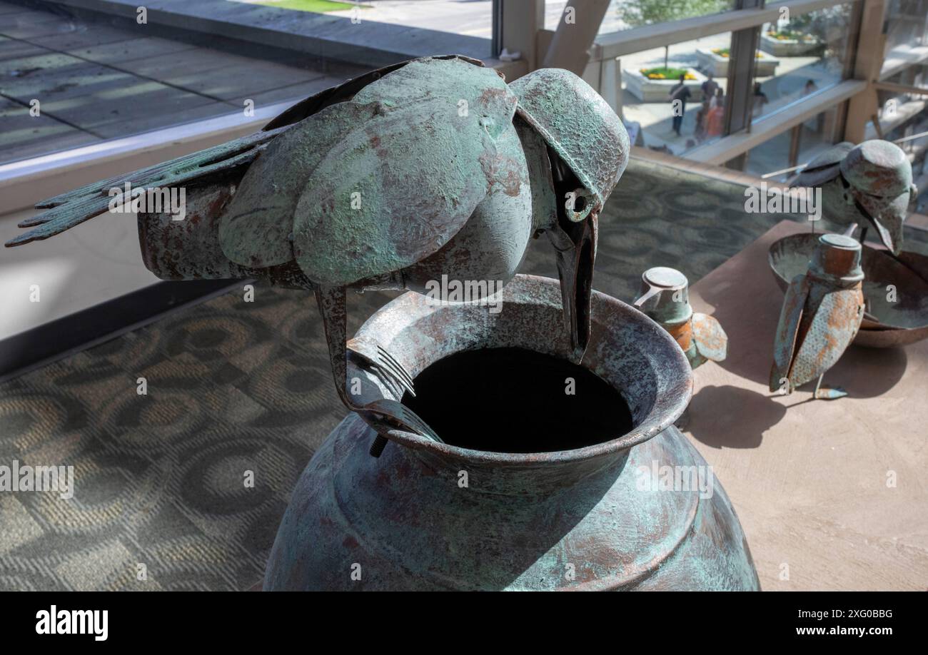 Grand Rapids, Michigan - After Party Guests, hergestellt aus Altmetall von Harminder Boparai, war Finalist beim ArtPrize Competition. Die jährliche Art sh Stockfoto