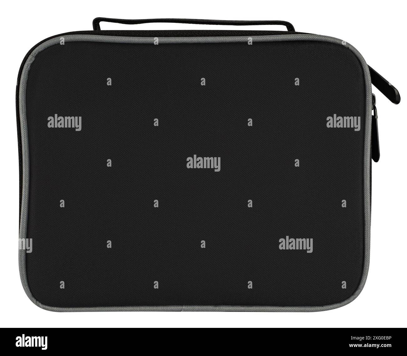 Kissenförmige Tasche aus robustem Material, auf weißem Hintergrund in Isolierung Stockfoto