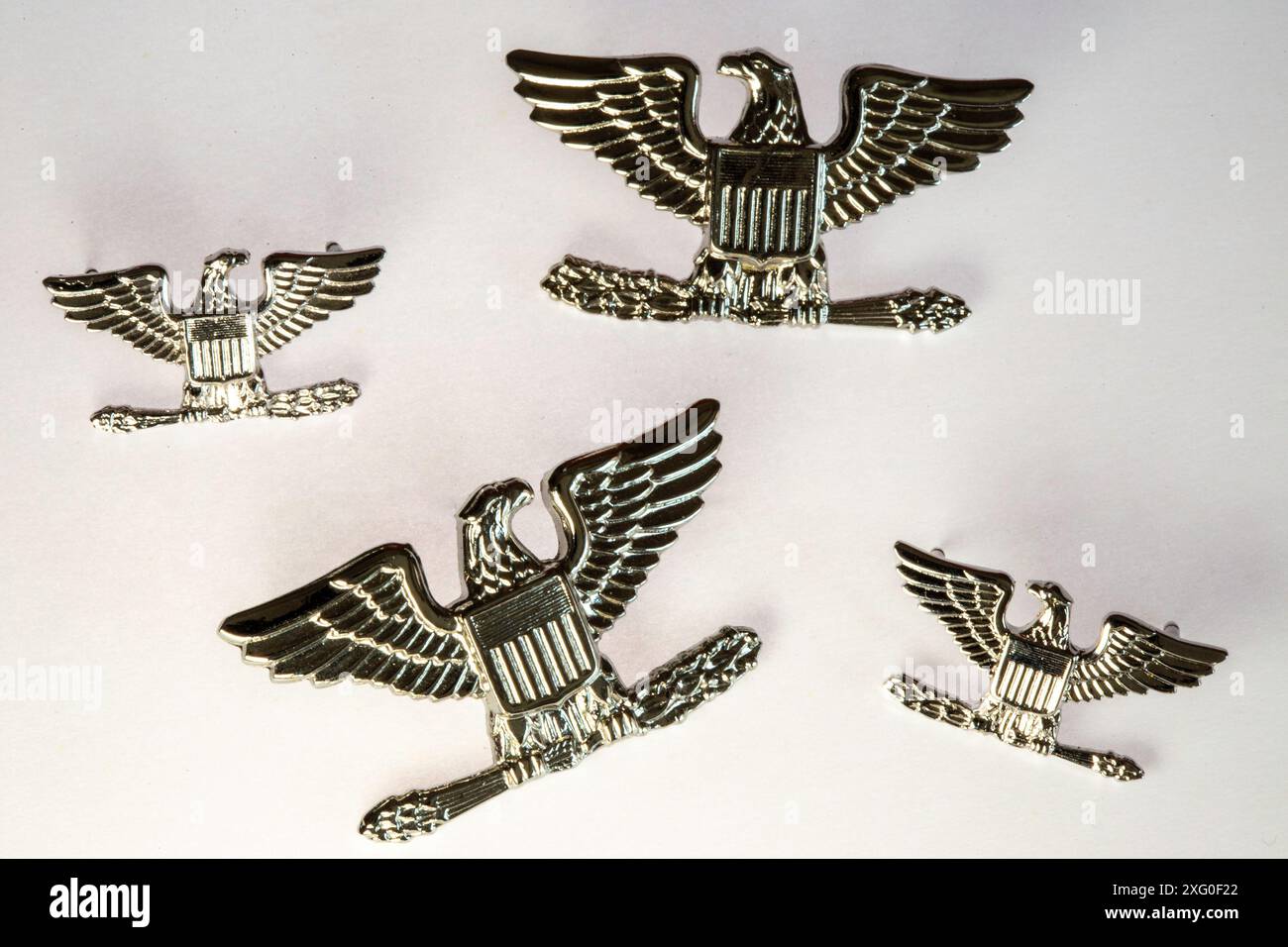 Stillleben, US-Militäroffizier, Colonel Insignia Rank, USA Stockfoto