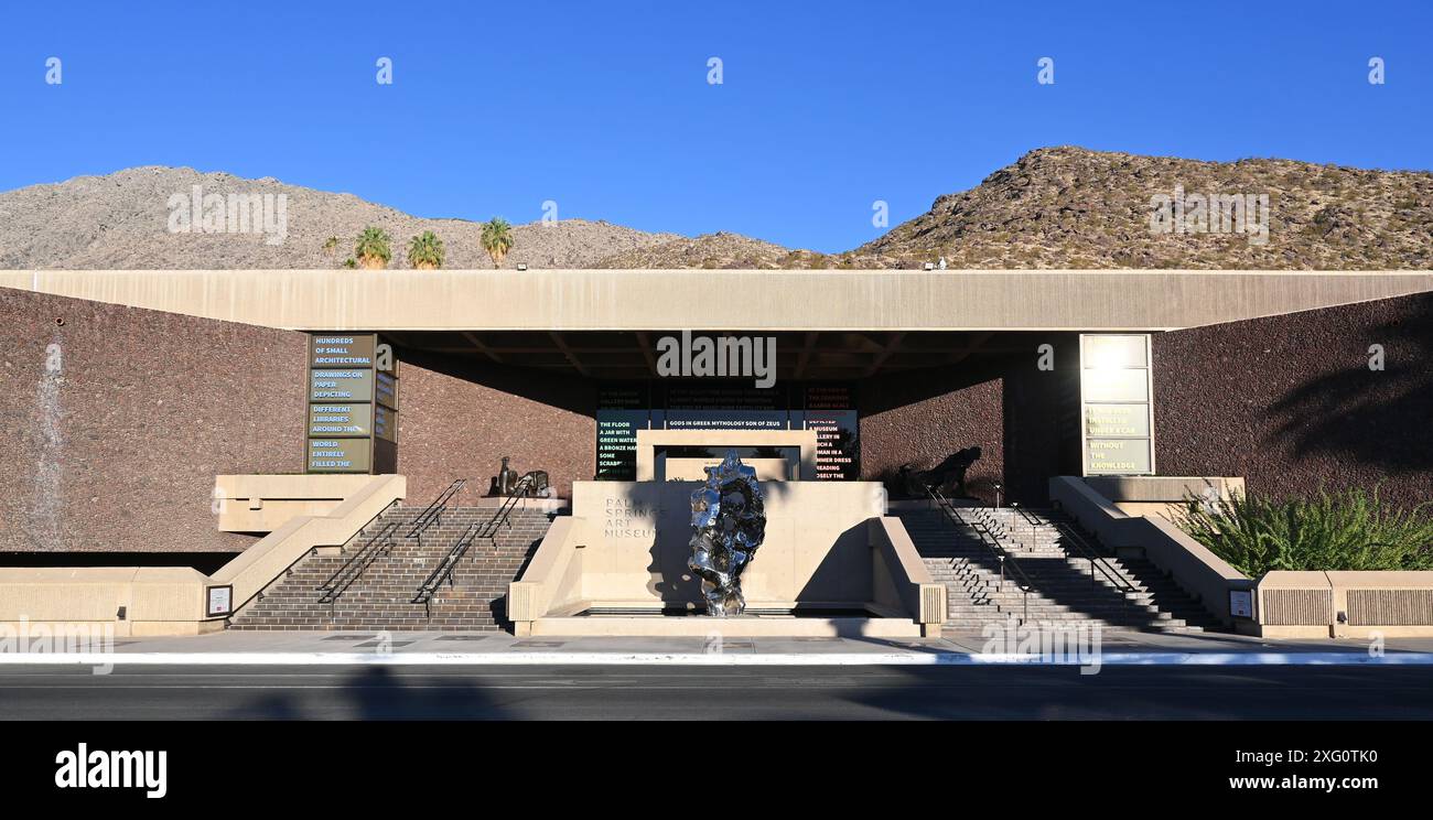 PALM SPRINGS, KALIFORNIEN - 21. JUNI 2024: Das Palm Springs Art Museum ist ein innovatives und zukunftsweisendes künstlerisches Kulturzentrum in Coachella Stockfoto