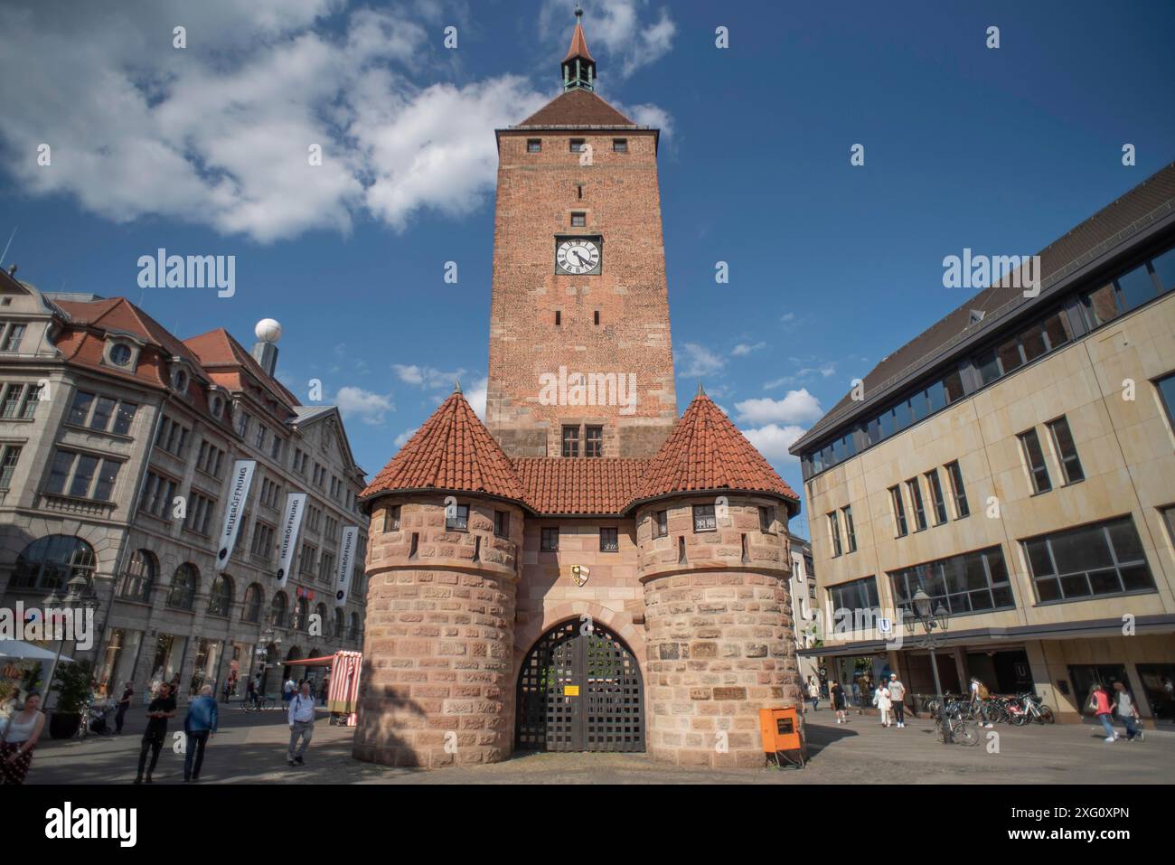 Weißer Turm, erbaut um 1250, Nürnberg, Mittelfranken, Bayern, Deutschland Stockfoto