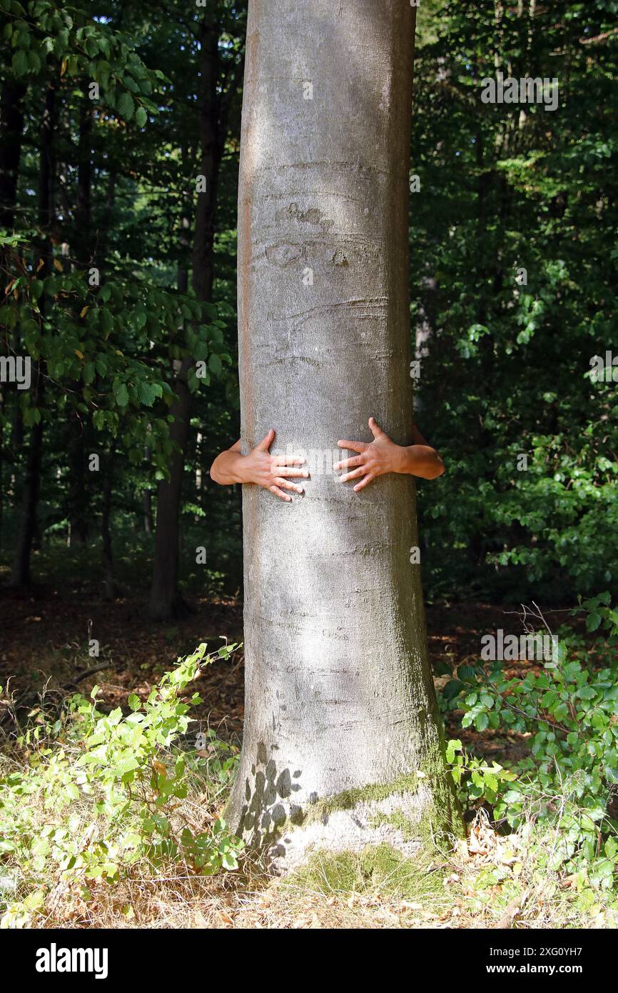 Sei eins mit der Natur Stockfoto