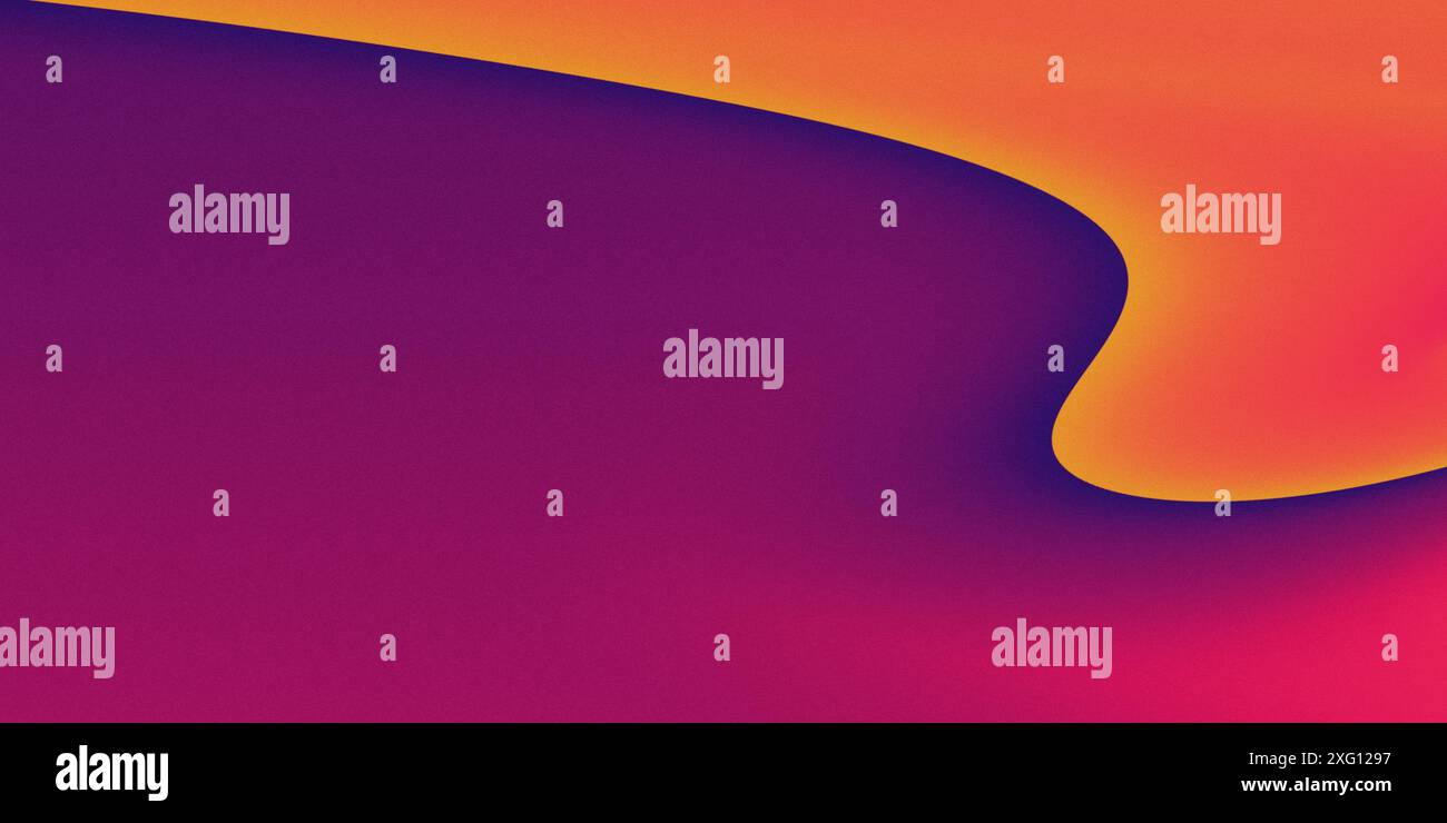Violette magentarote Farben Wellen, körniger verlaufender Hintergrund, Rauschstruktur-Banner, Platzierung für Text Stockfoto