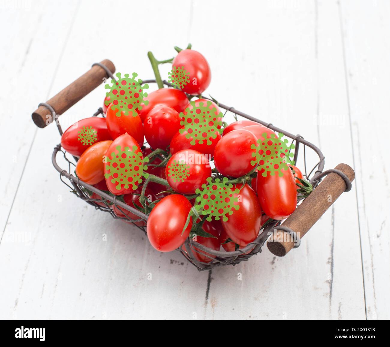 Tomatenpocken, Ausbruch des Virus in Indien, Infektionskrankheit breitet sich aus Stockfoto