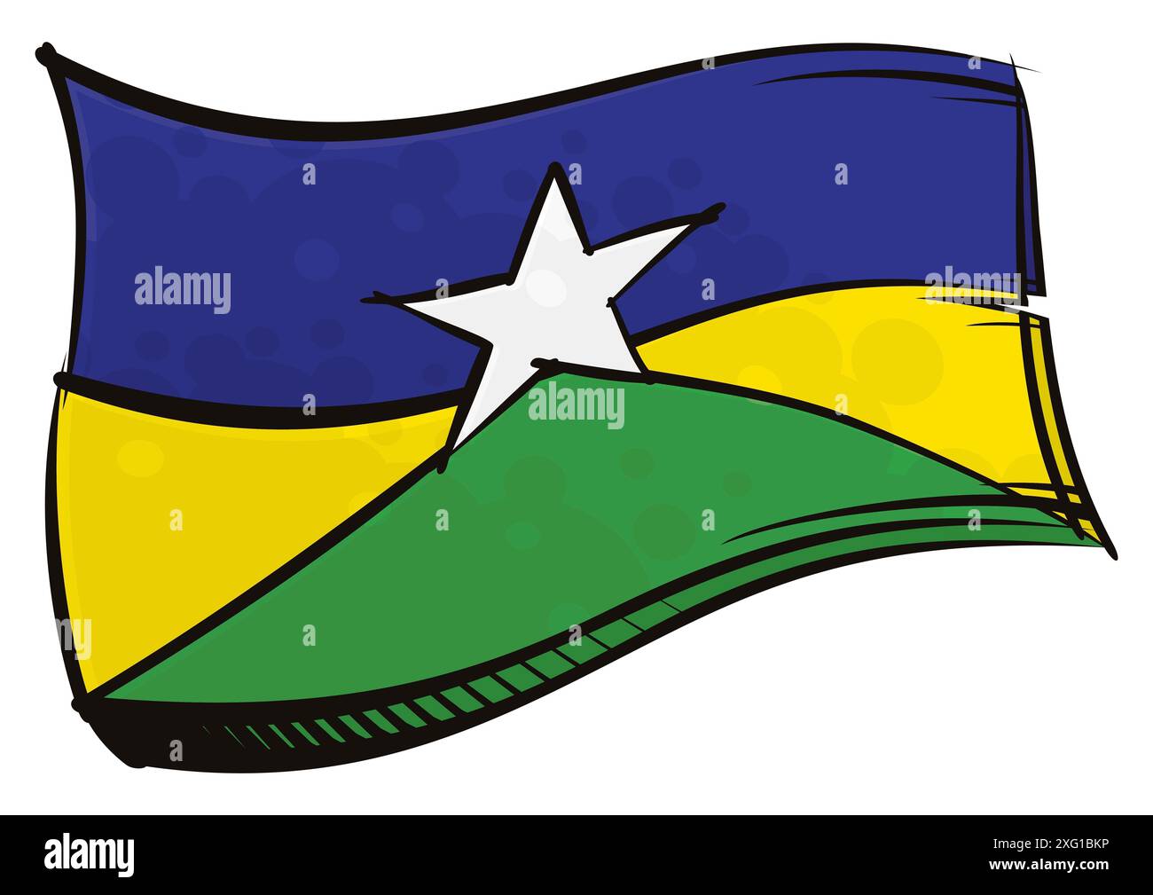 Brasilianische Staatsflagge Rondonia in Graffiti-Lackierung Stockfoto