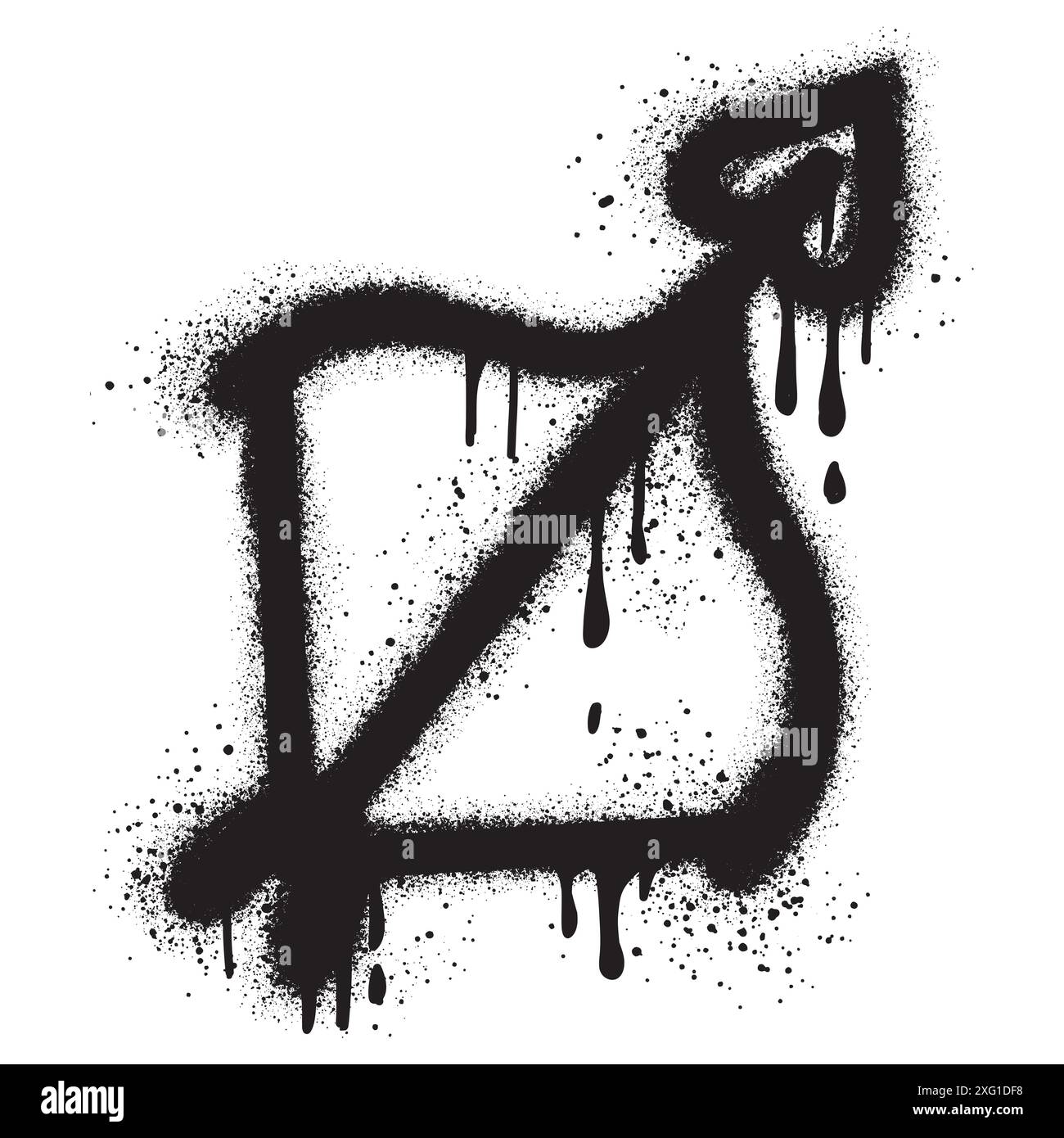 Graffiti-Spray lackierte Schleife mit Pfeil. Hochzeits- und valentinstag-Konzept. Stock Vektor