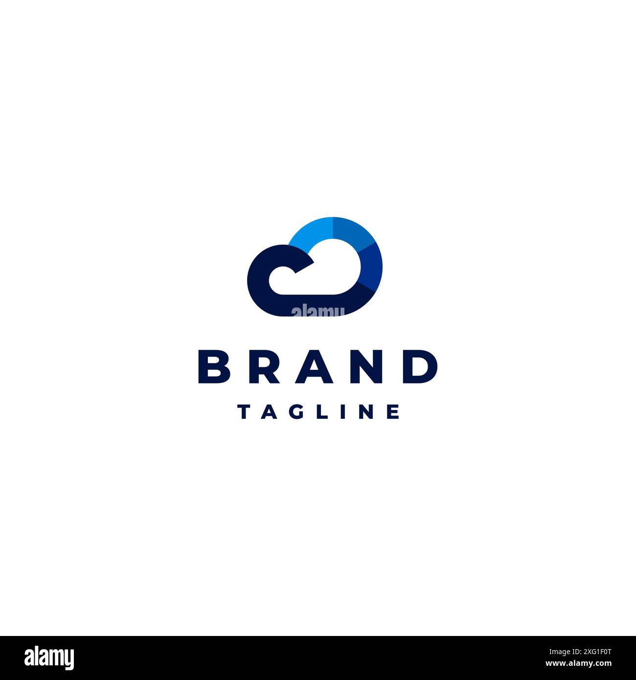Simple Cloud Icon Logo Design. Einfaches Wolkensymbol Mit Verlaufsfarbenbewegungseffekt. Stock Vektor