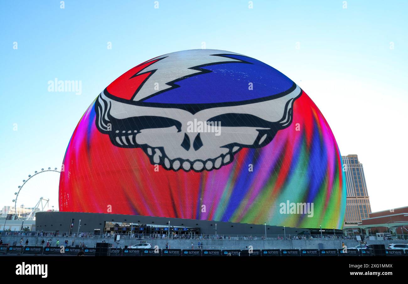 Las Vegas, Usa. Juli 2024. Ein Dead & Company Logo ist auf Exosphere im Sphere in Las Vegas zu sehen. Quelle: SOPA Images Limited/Alamy Live News Stockfoto