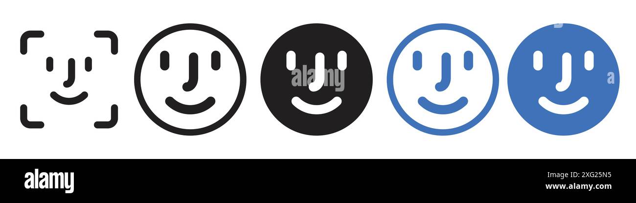 Gesichts-ID-Symbol-Vektorsatz-Sammlung für Web-Vektorsatz-Sammlung für App-ui Stock Vektor