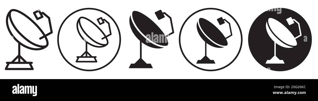 Satelite Dish Symbol Vektor Set Sammlung für Web Vektor Set Sammlung für App ui Stock Vektor