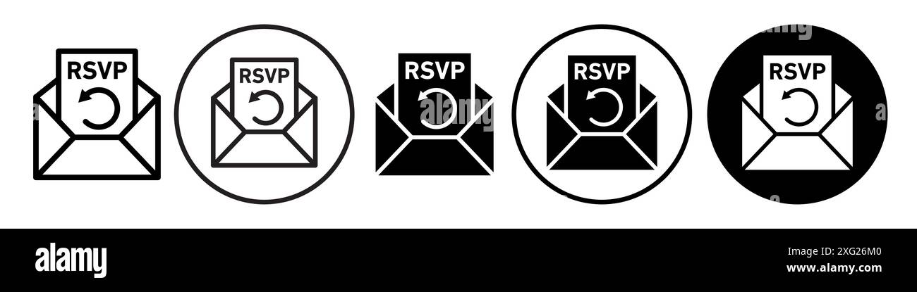 RSVP-Symbol-Vektorsatz-Sammlung für Web-Vektorsatz-Sammlung für App-ui Stock Vektor