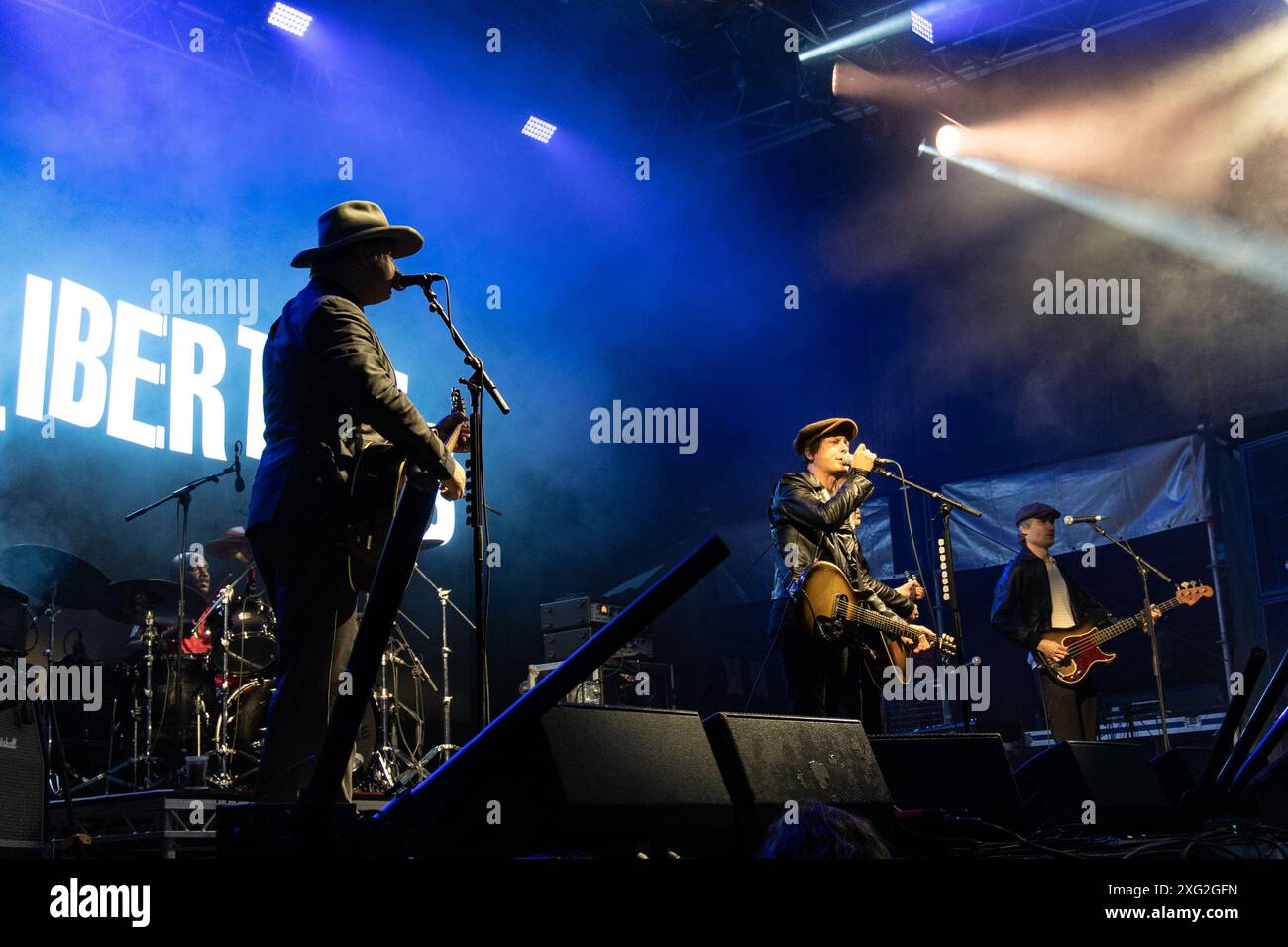 Redcar, Großbritannien - die Libertines treten am 5. Juli 2024 im On the Beach Live at Majuba Beach in Redcar auf. Foto: Jill O'Donnell/Alamy Live News Stockfoto