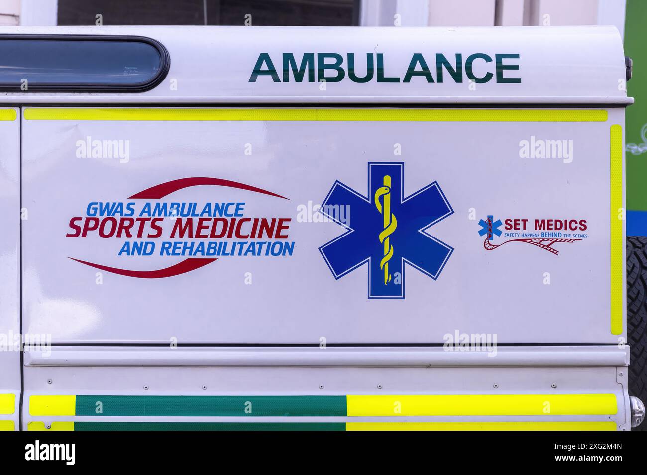 GWAS Ambulanz Sportmedizin und Rehabilitation bei einer Rennradveranstaltung, England, Großbritannien Stockfoto