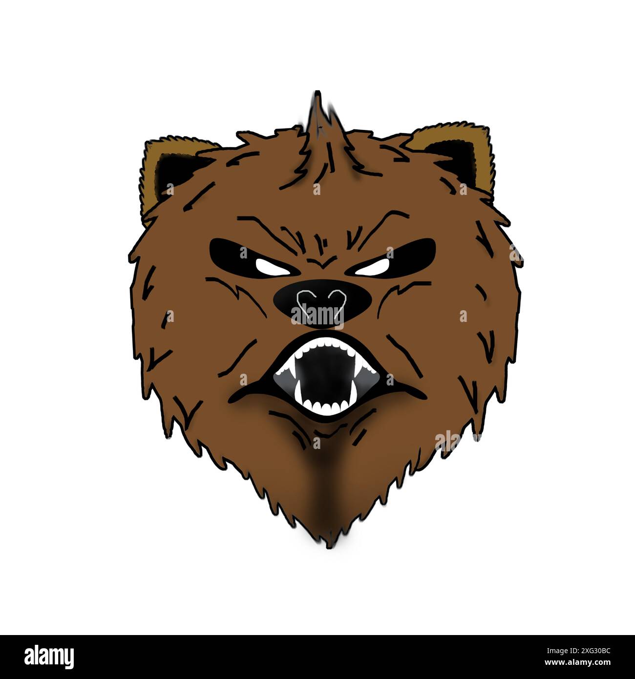 Illustration eines Grizzlybären, der vor Wut brüllt. Stock Vektor