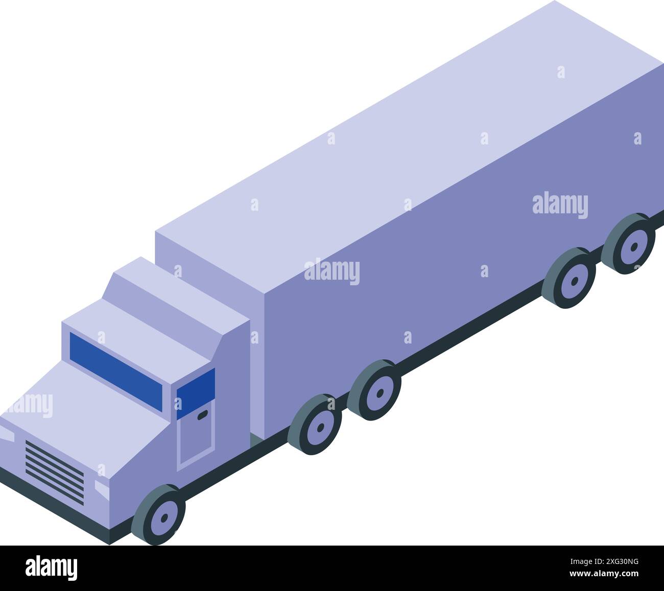 Abbildung eines weißen Aufliegers, der Güter auf weißem Hintergrund transportiert Stock Vektor