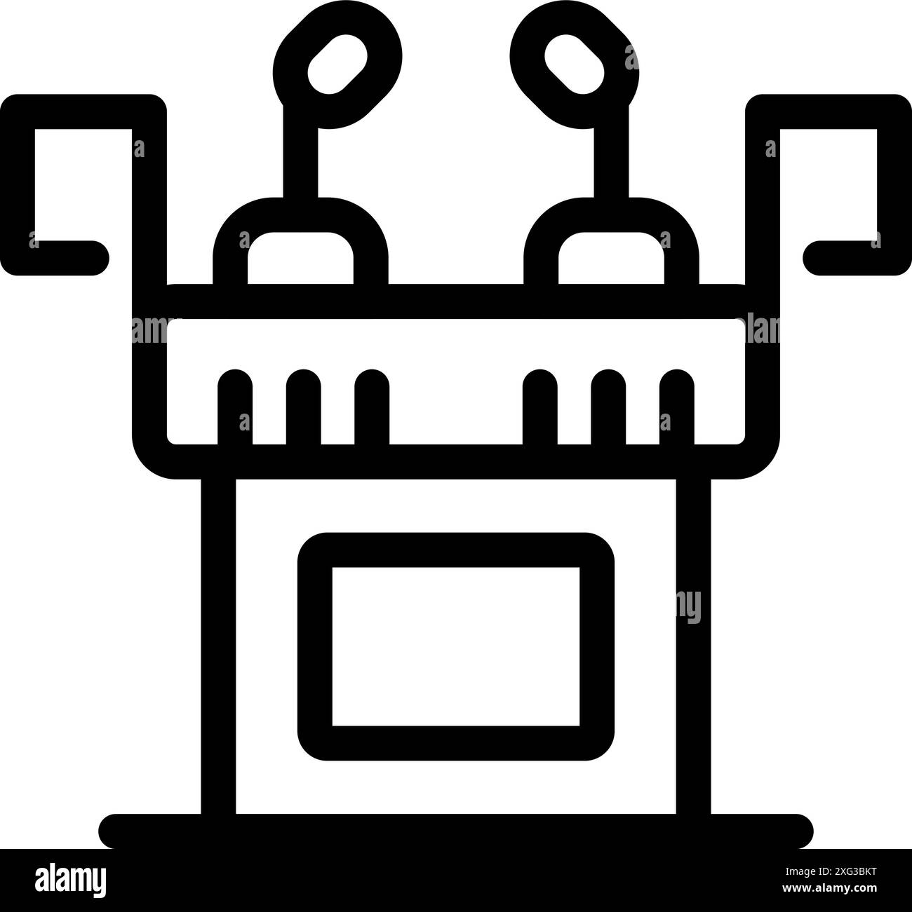 Einfaches Strichsymbol, das eine politische Diskussionsrunde darstellt, perfekt als Symbol für politischen Diskurs Stock Vektor