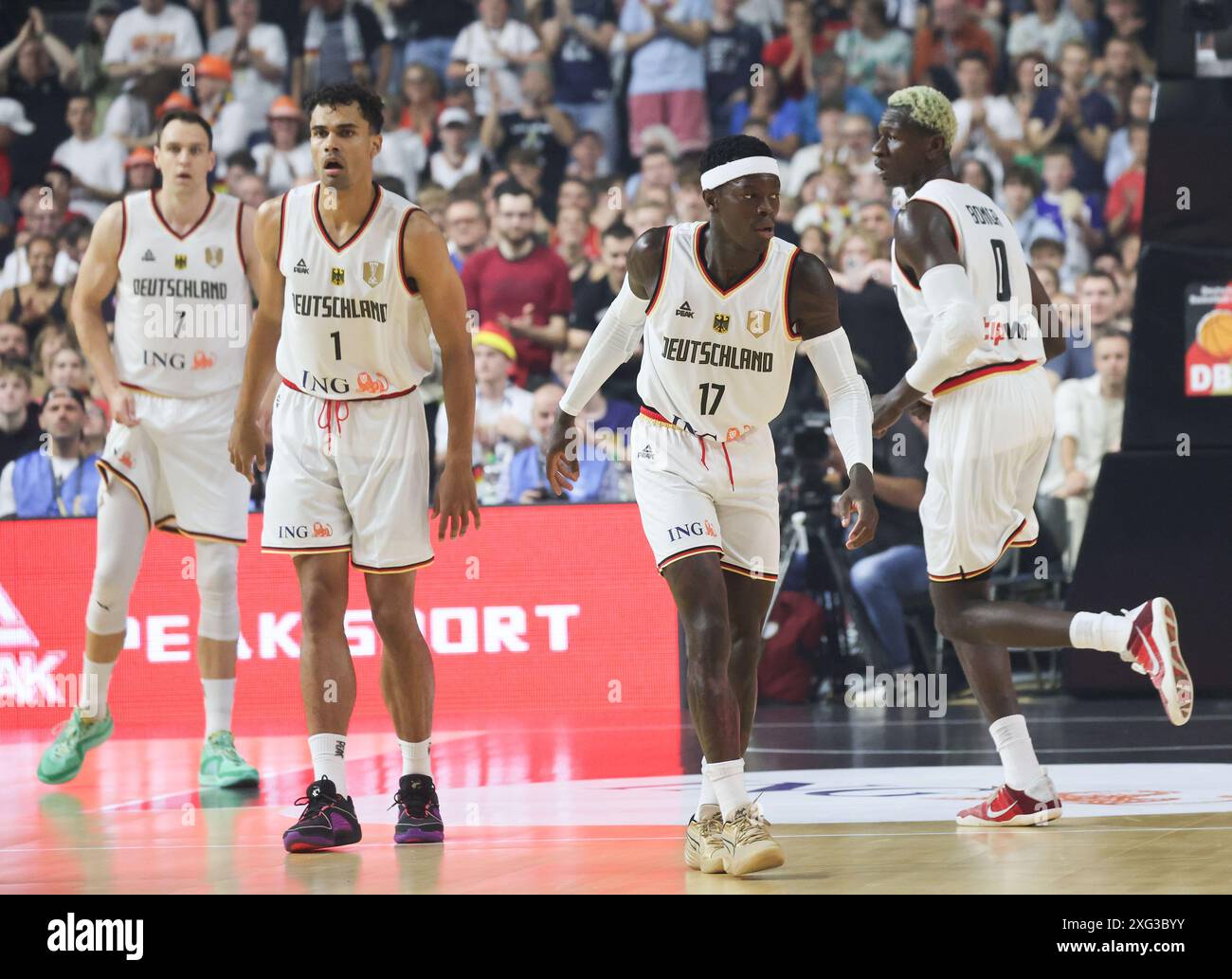 Dennis Schroeder (Deutschland #17), Deutschland - Frankreich, Basketball-Laenderspiel, 6.07.2024, Foto: Eibner-Pressefoto/Jörg Niebergall Stockfoto