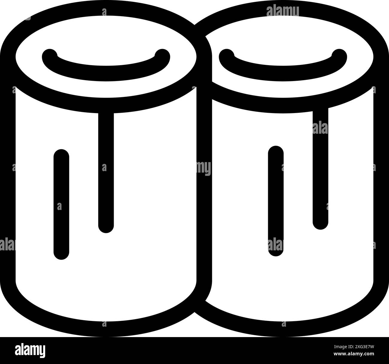 Einfaches schwarz-weißes Symbol mit zwei aa-Batterien, das eine gemeinsame Stromquelle für die Alltagselektronik darstellt Stock Vektor