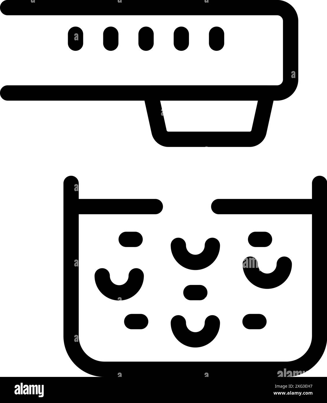 Fritteuse Frittieren von Lebensmitteln in heißem Öl mit dem Symbol für Temperaturregler Stock Vektor