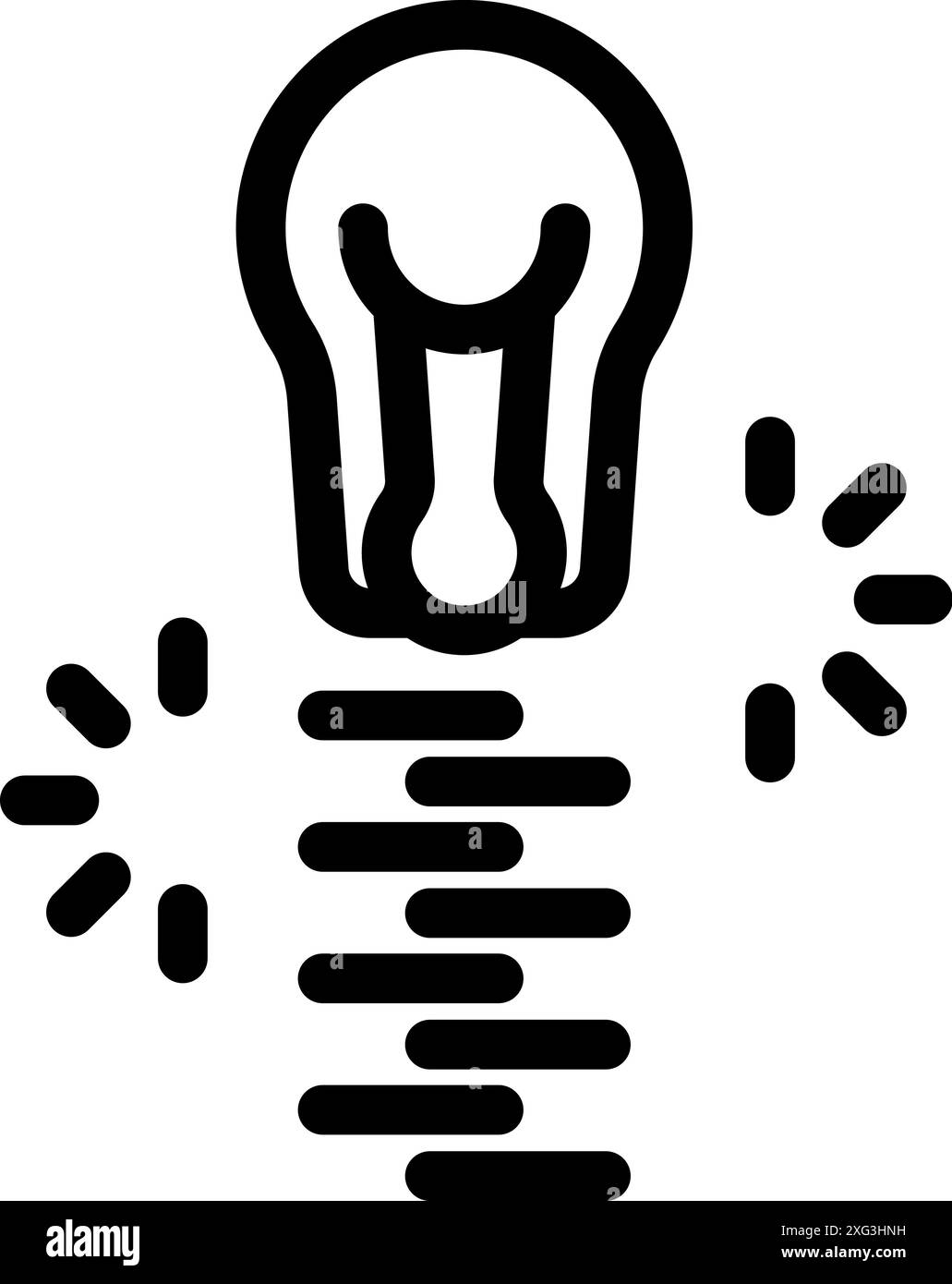 Die Glühlampe leuchtet und bewegt sich schnell, was die Idee von schnellem Denken und hellen Ideen vermittelt Stock Vektor