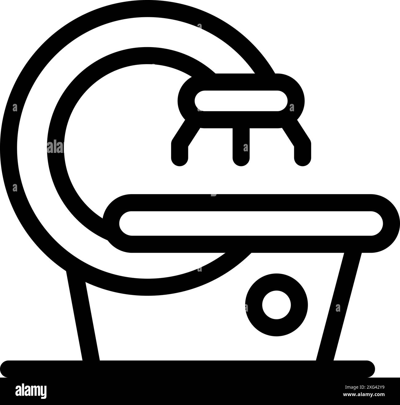 Moderne medizinische Geräte Magnetresonanztomographie-Scanner in Betrieb Stock Vektor