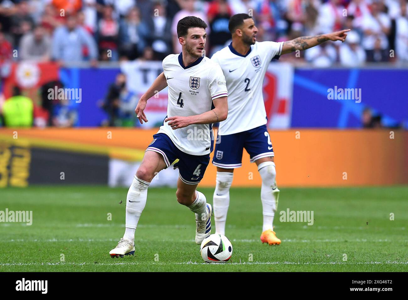 Fussball UEFA EURO 2024 Viertelfinale England - Schweiz am 06.07.2024 in der Düsseldorf Arena in Düsseldorf Declan Rice ( England ) Foto: Revierfoto Credit: ddp Media GmbH/Alamy Live News Stockfoto