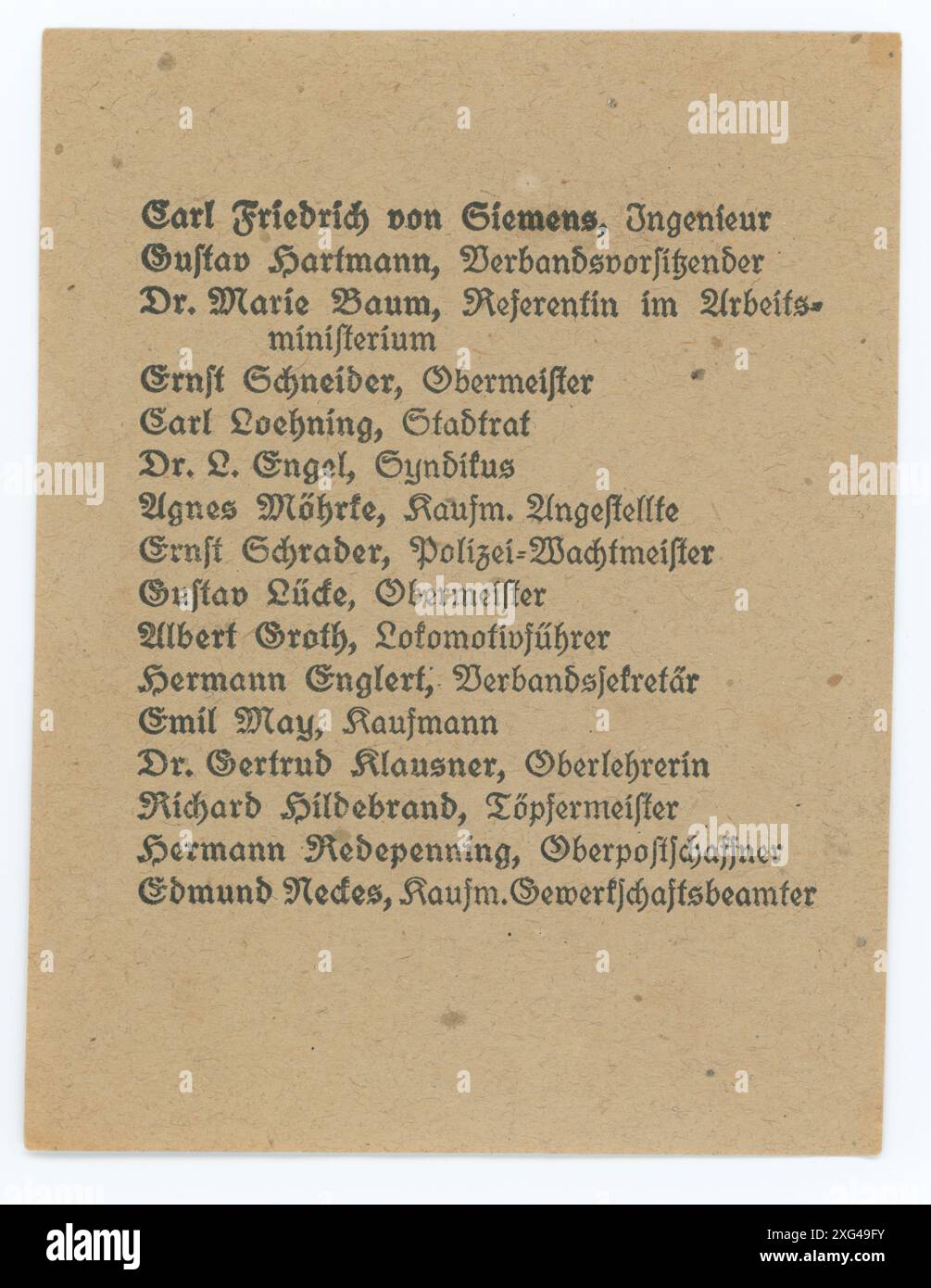 Stimmzettel/ Wahlzettel der Reichstagswahl 1920 - die Reichstagswahl vom 6. Juni 1920 war die zweite Wahl während der Weimarer Republik und die erste zu einem regulären Deutschen Reichstag. Die Bundestagswahl 1920 fand am 6. Juni 1920 zur Wahl des ersten Reichstags der Weimarer Republik statt. Sie folgte der im Januar 1919 gewählten Weimarer Nationalversammlung, die die republikanische Verfassung ausgearbeitet und ratifiziert hatte. Stockfoto